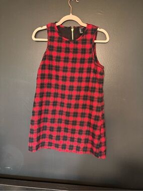 Forever 21 Red and Black Plaid Sleeveless A-Line Shift Dress